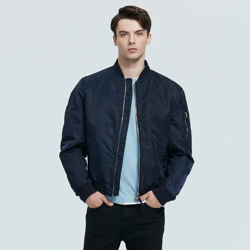 Mens Bomber Jacket - Polyester Flight Coat - Corletaria