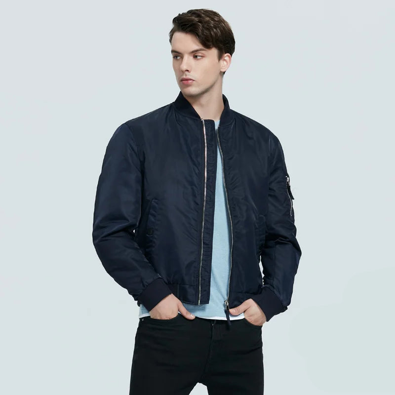 Mens Bomber Jacket - Polyester Flight Coat - Corletaria