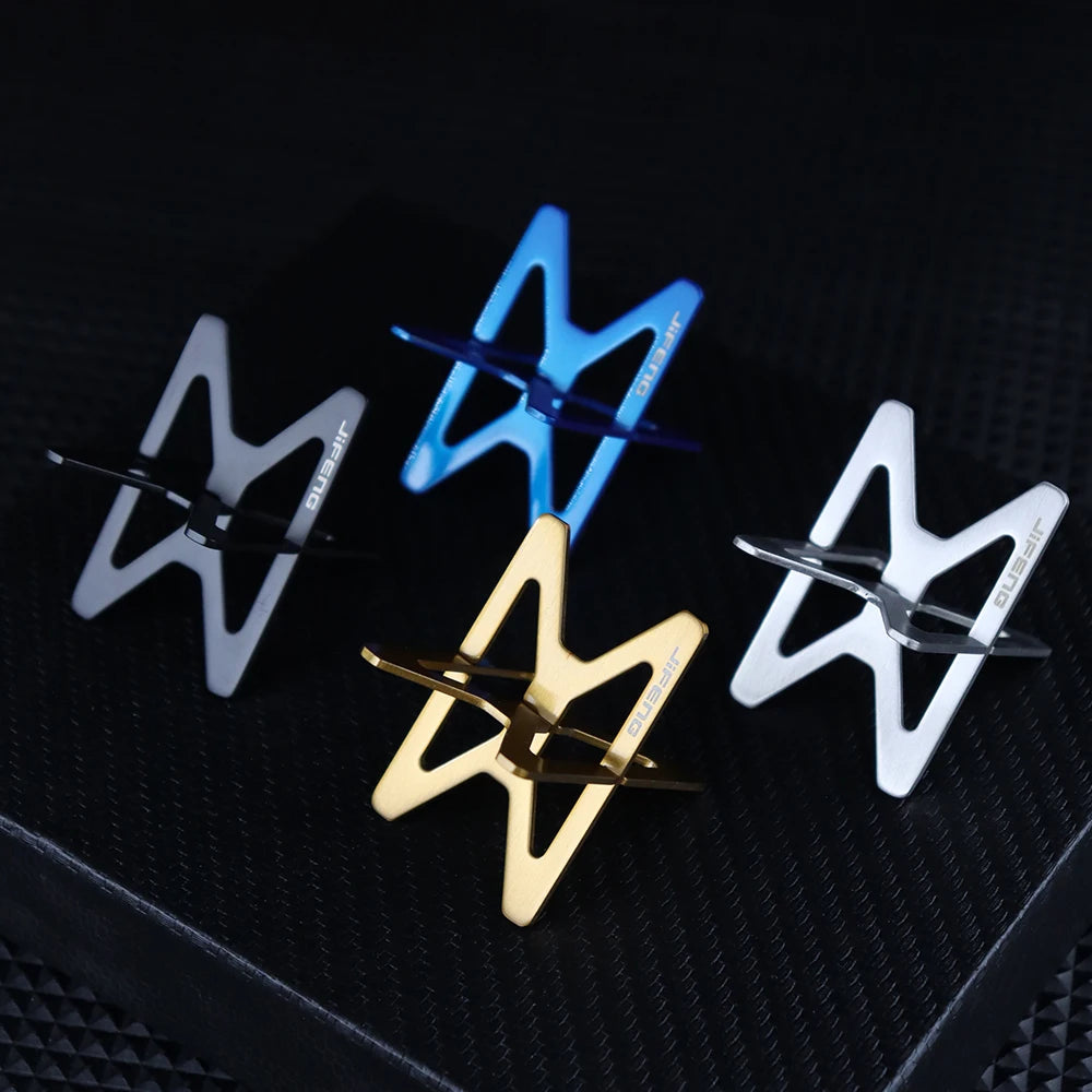 Travel cigar holder folding cross stand in black, silver, gold and blue