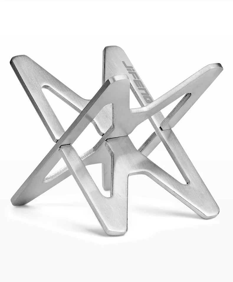 Assembled portable cigar stand supporting a cigar on tabletop