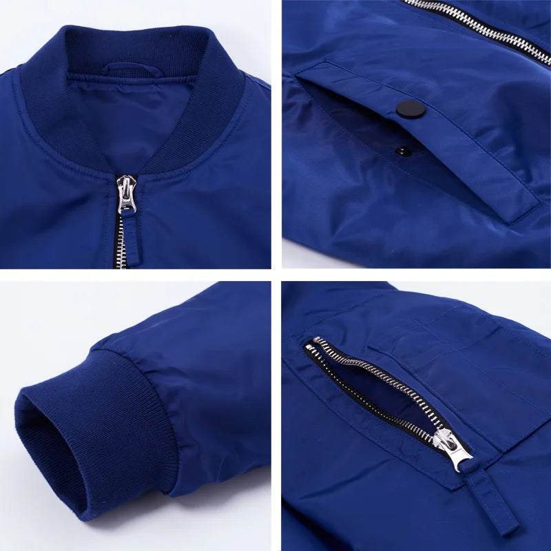 Mens Bomber Jacket - Polyester Flight Coat - Corletaria