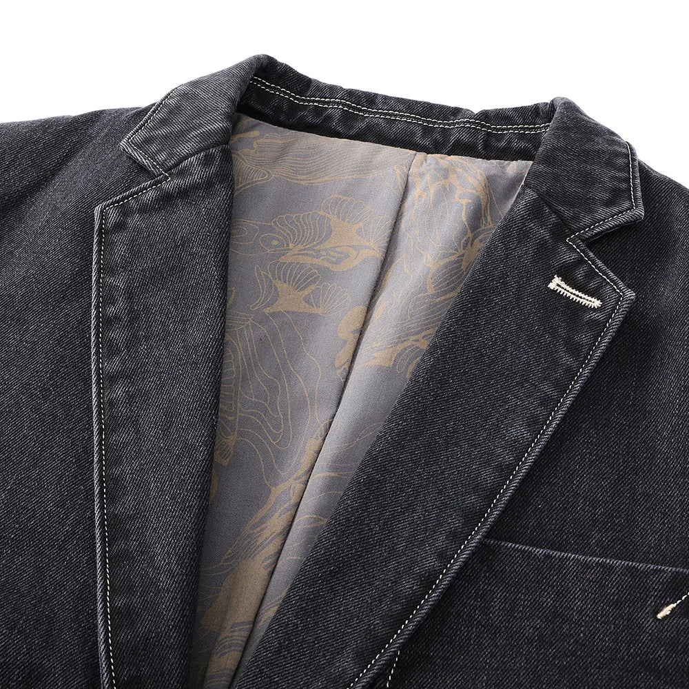 Men's Denim Blazer - Cotton Blend Casual Jacket - Corletaria