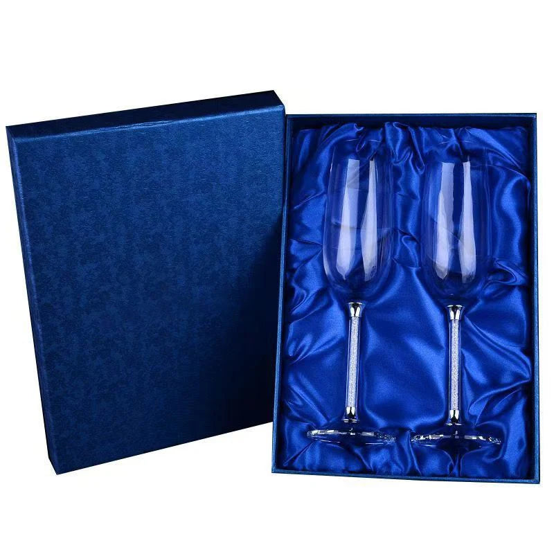 Crystal Champagne Flutes - Diamond Stem Lead-Free - Corletaria