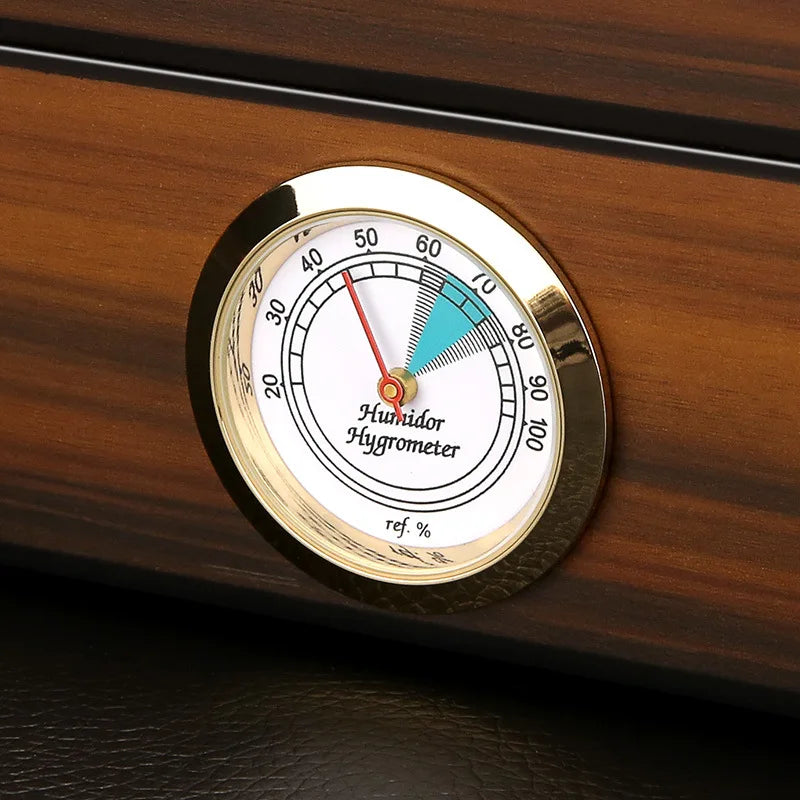 Cedar Cigar Humidor Box - Glass Window, Hygrometer - Corletaria