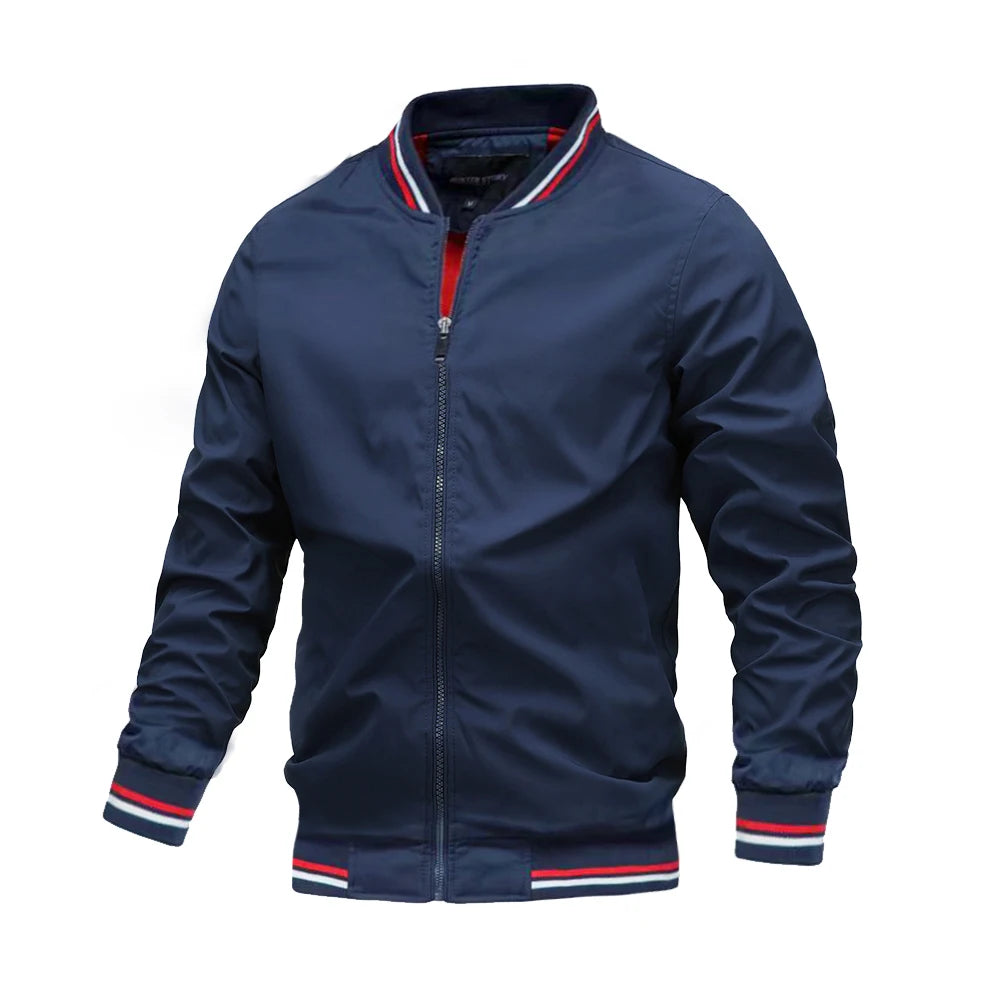 Polyester Bomber Jacket - Stand Collar Windbreaker - Corletaria
