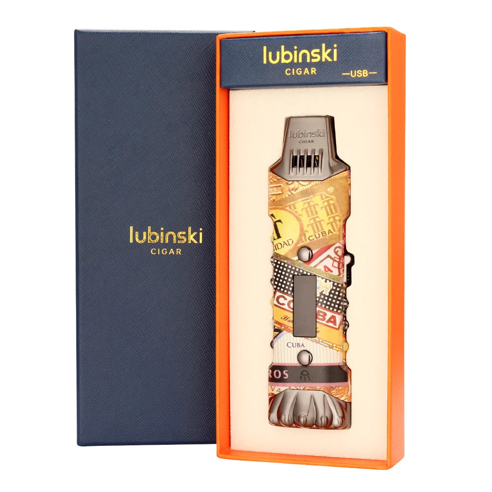 Gift box presentation of USB rechargeable Lubinski cigar lighter