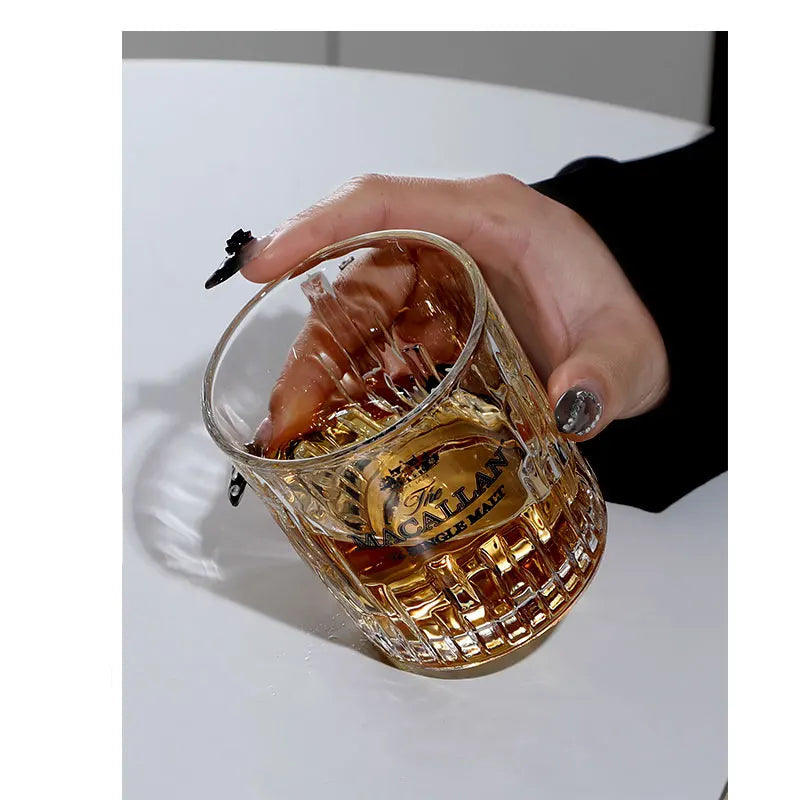 Faceted Whiskey Tumbler Glass - 240ml Weighted Base - Corletaria