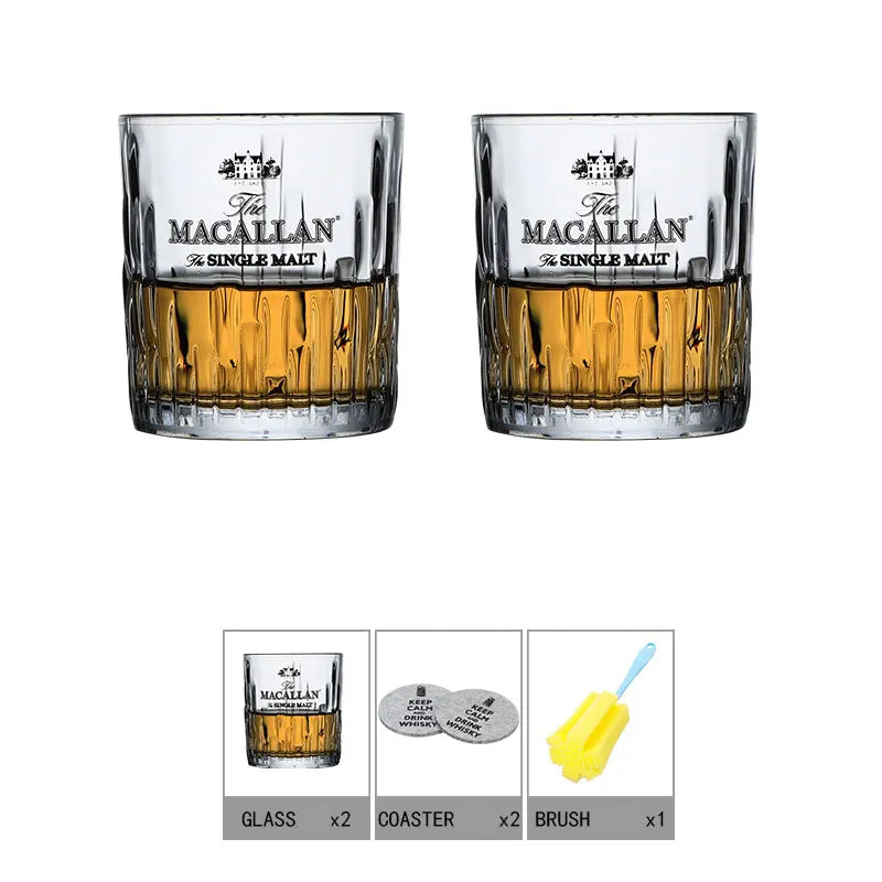 Faceted Whiskey Tumbler Glass - 240ml Weighted Base - Corletaria