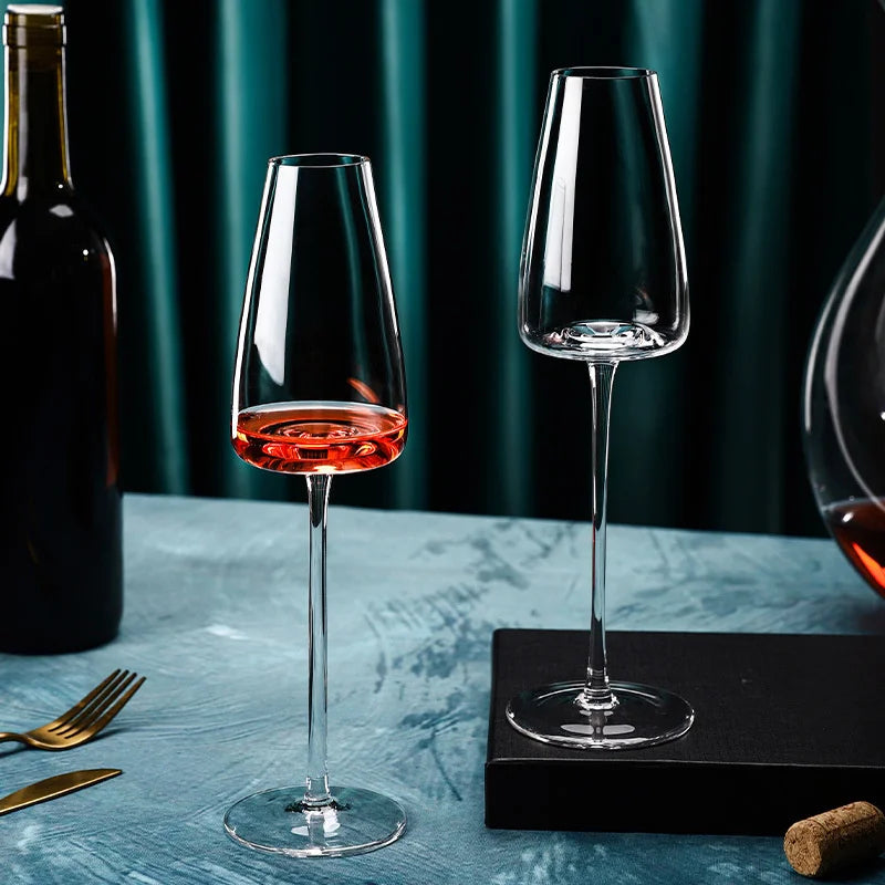 French Burgundy Crystal Wine Goblet Set 2 pcs 4 Sizes