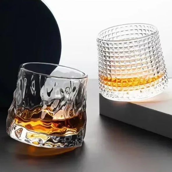 Rotating Whiskey Glass - Lead Free Crystal - Corletaria