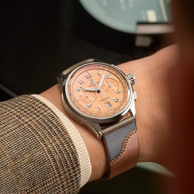 Vintage Leather Watch Strap - Two Tone Full Grain Cowhide, Quick Release Butterfly Clasp