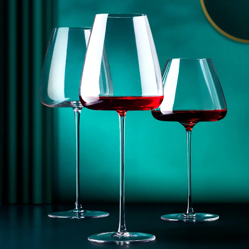 French Burgundy Crystal Wine Goblet Set 2 pcs 4 Sizes