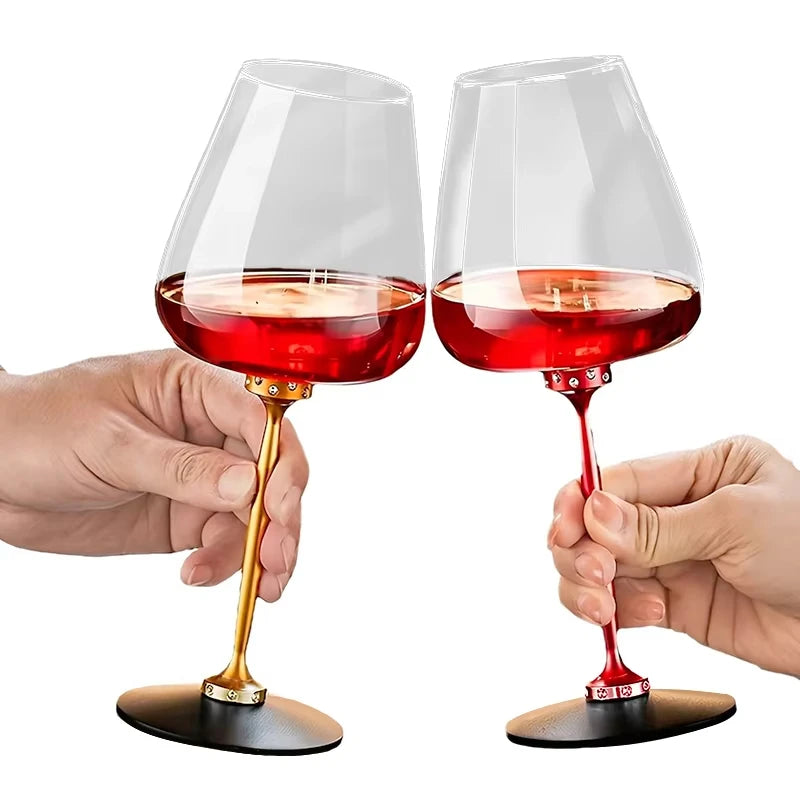 Rotating Crystal Wine Glass - Lead Free 550ml - Corletaria