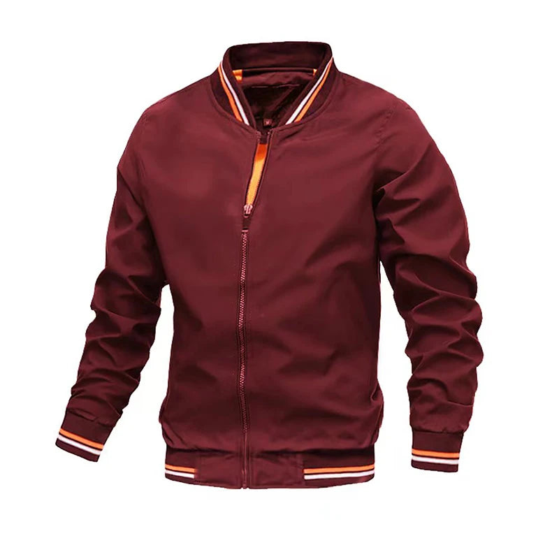 Polyester Bomber Jacket - Stand Collar Windbreaker - Corletaria