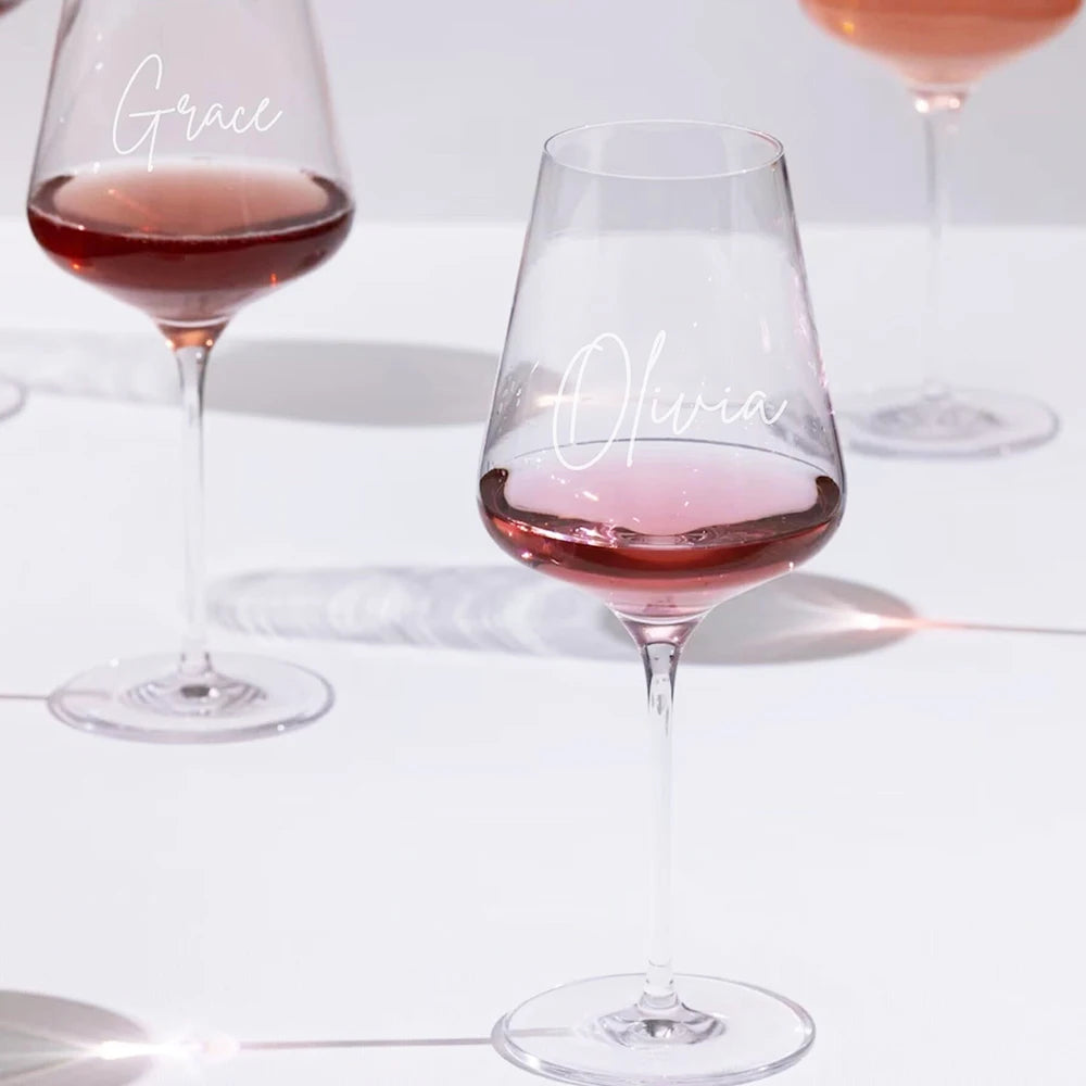 Personalized Wine Glass - Laser Engraved Thick Glass - Corletaria