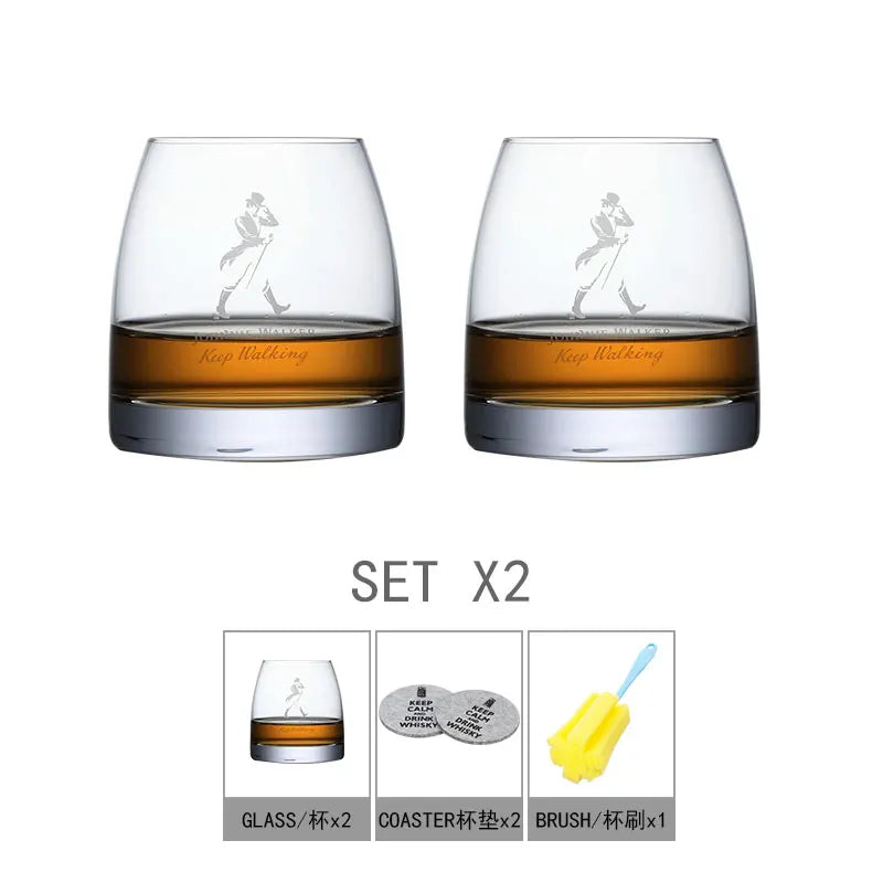 Johnnie Walker Whiskey Glass - 360ml Lead Free Crystal Tumbler