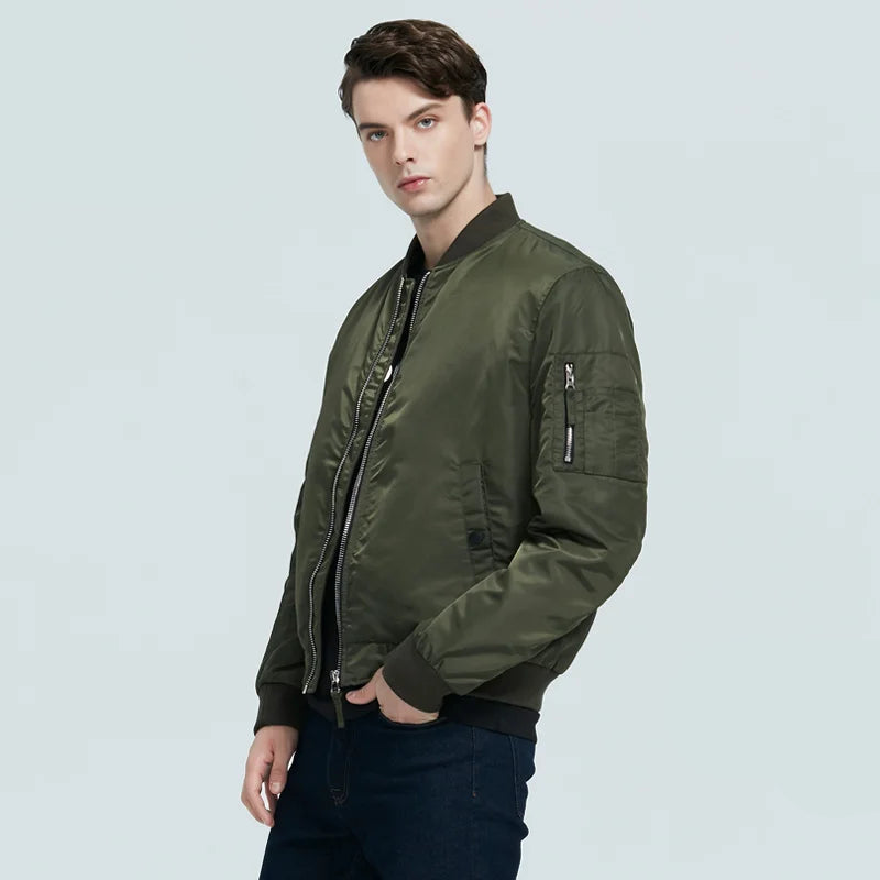 Mens Bomber Jacket - Polyester Flight Coat - Corletaria