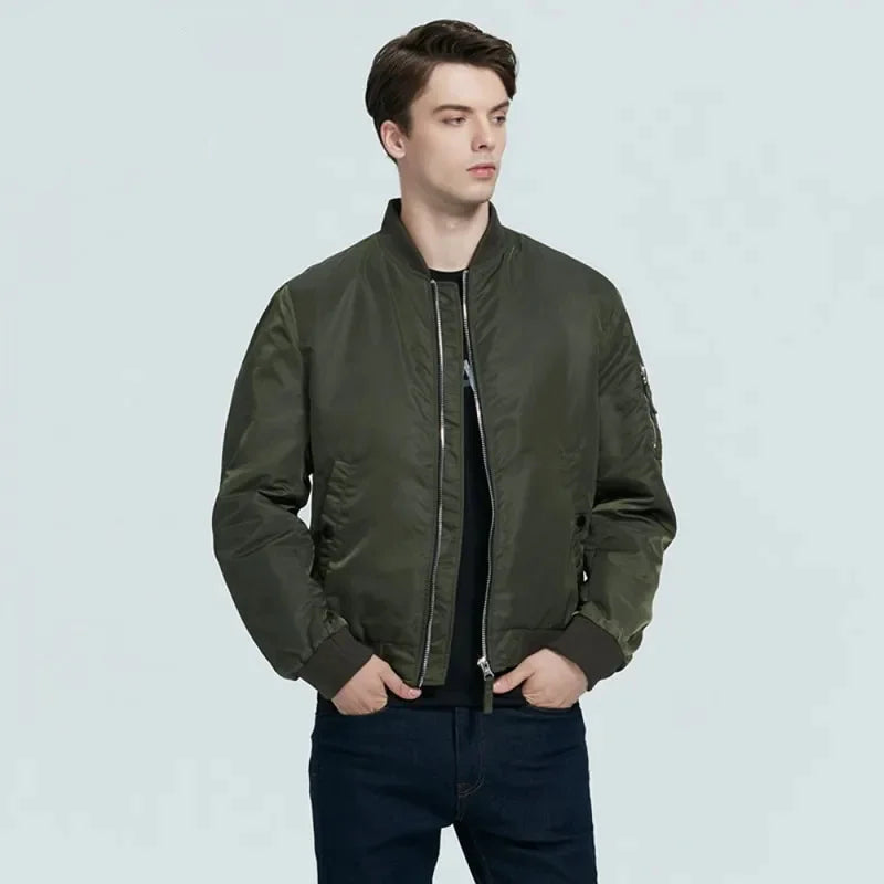 Mens Bomber Jacket - Polyester Flight Coat - Corletaria