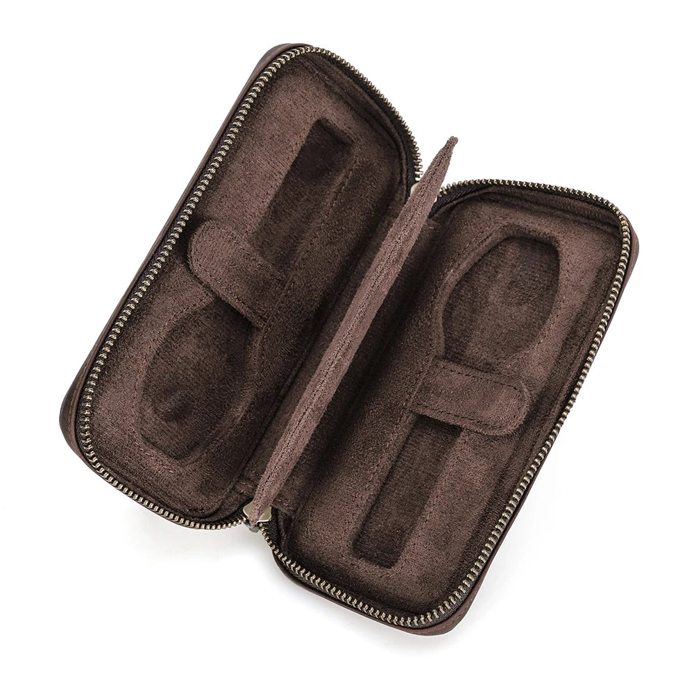 Leather Watch Travel Case - Crazy Horse Leather - Corletaria