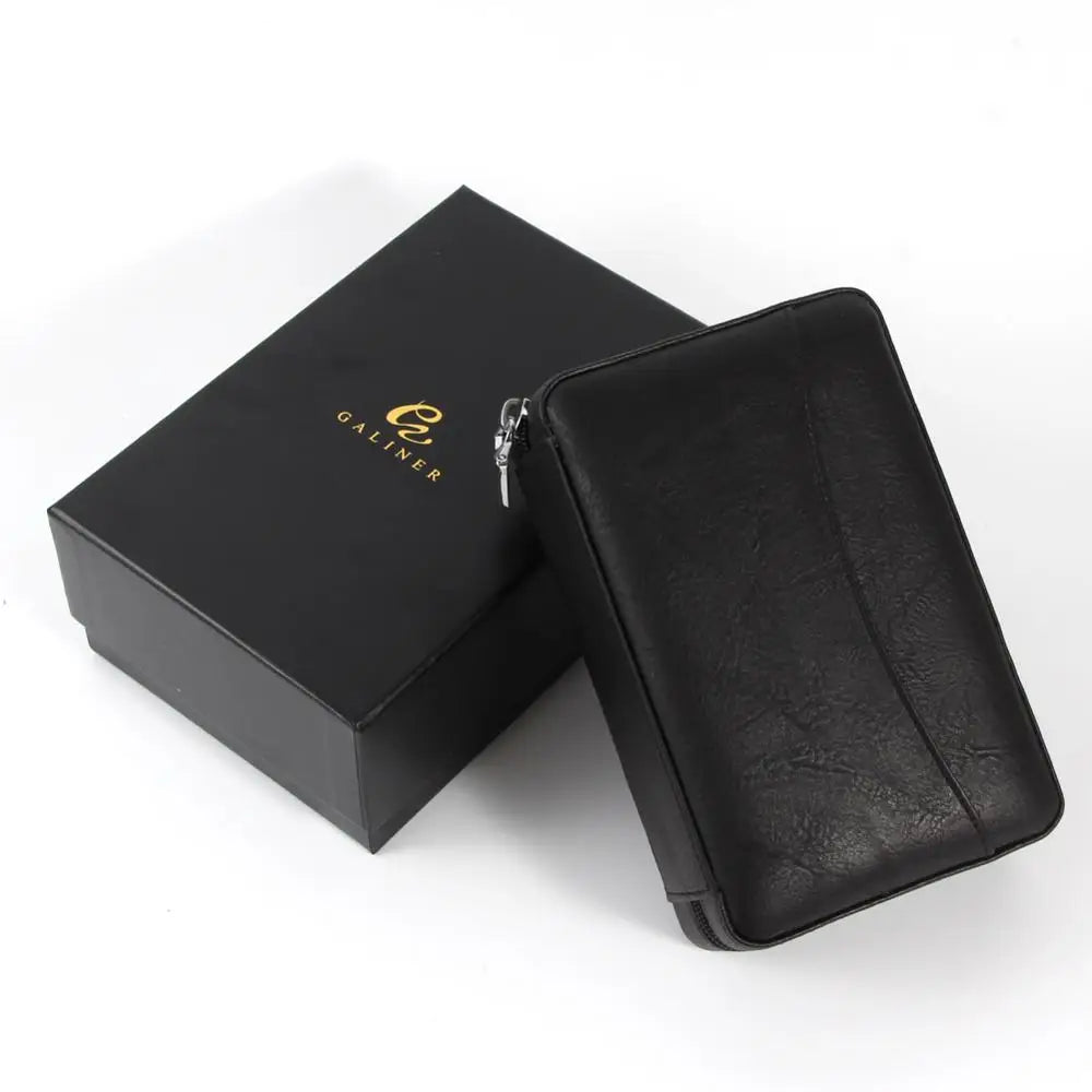 Leather Cigar Humidor Travel Case – Cedar Wood 4-Cigar Holder by GALINER