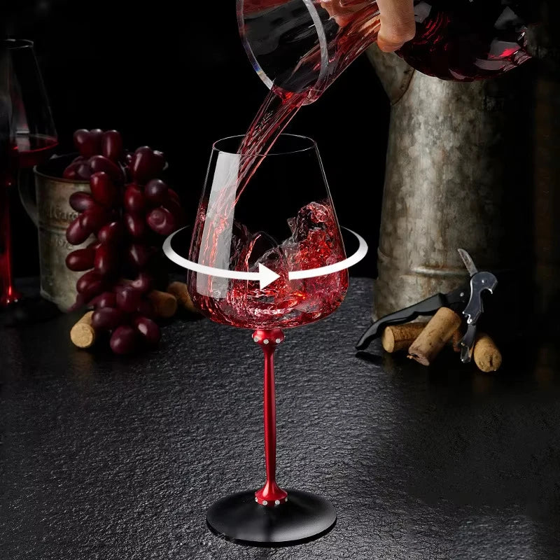 Rotating Crystal Wine Glass - Lead Free 550ml - Corletaria