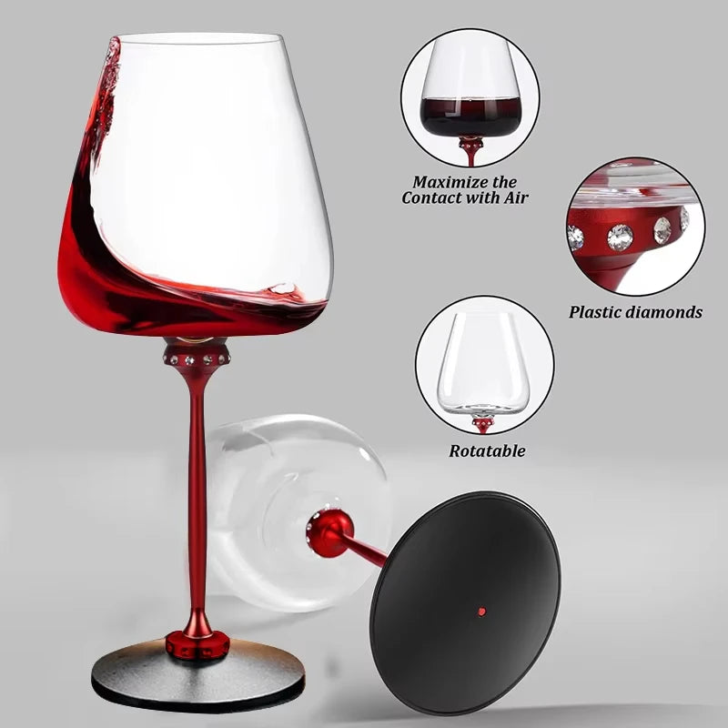 Rotating Crystal Wine Glass - Lead Free 550ml - Corletaria