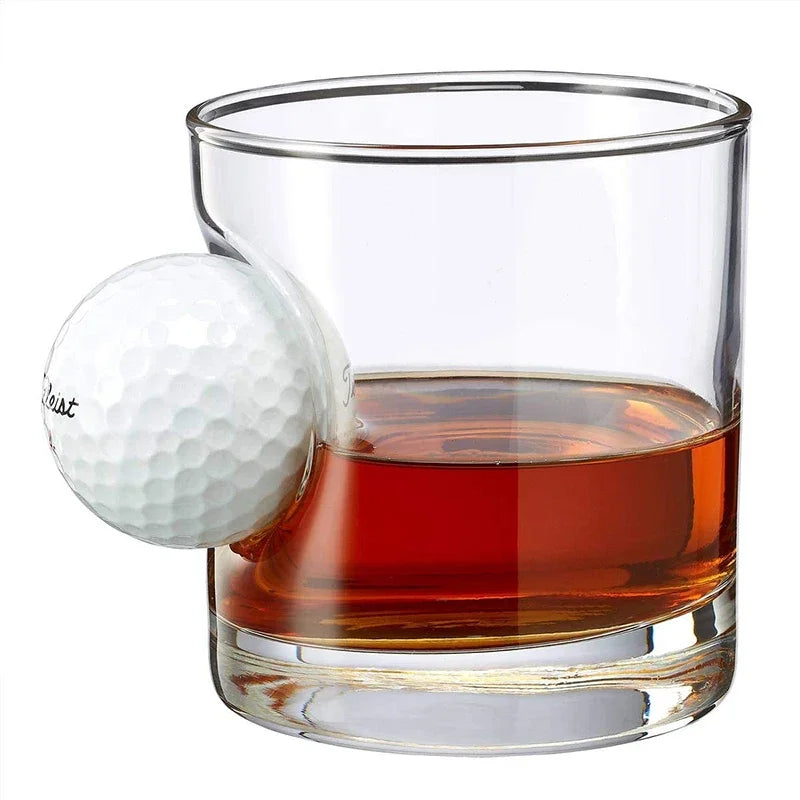 Golf Ball Whiskey Glass - Lead-free Crystal Tumbler - Corletaria
