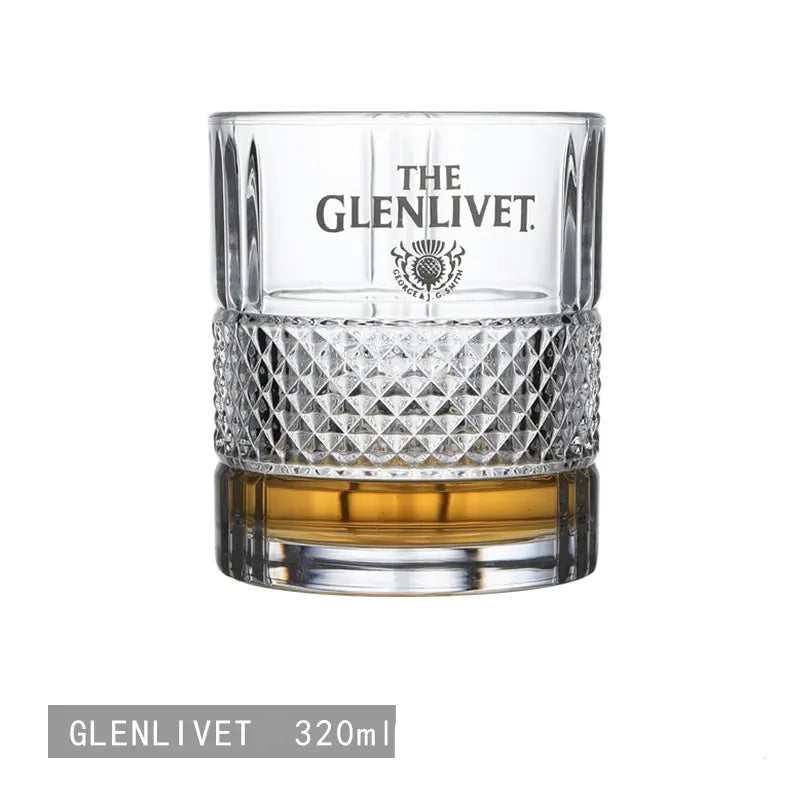 Lead-Free Crystal Rocks Glass 320ml - Glenlivet Cut Pattern - Corletaria