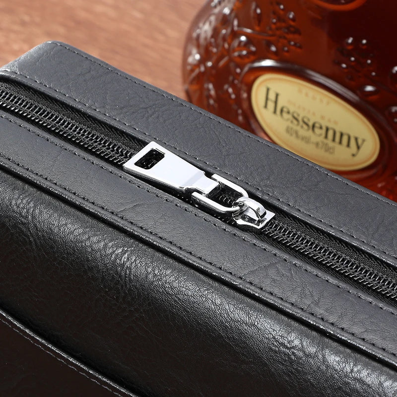 Leather Travel Cigar Humidor - Spanish Cedar Interior - Corletaria