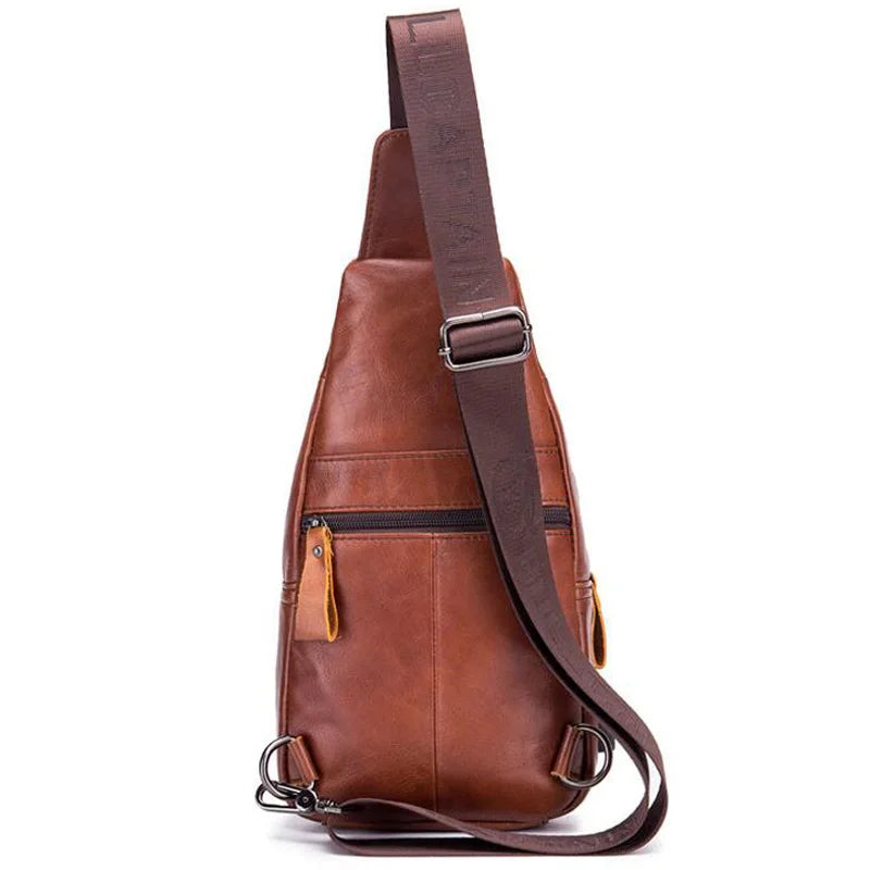 Leather Sling Chest Bag - Cowhide USB Ready - Corletaria