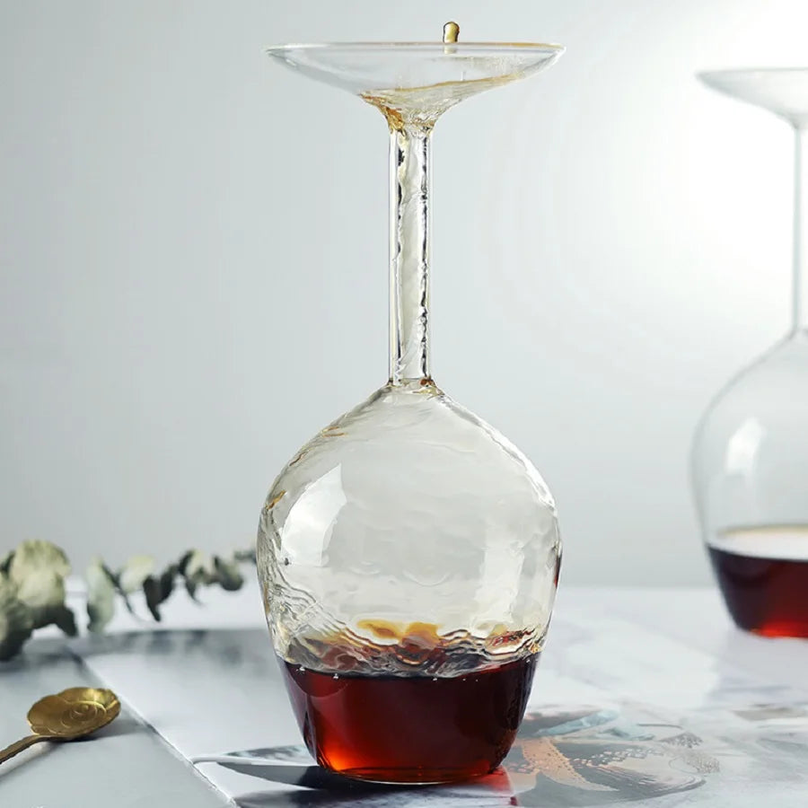Upside Down Whiskey Glass - Hand Blown Glass - Corletaria