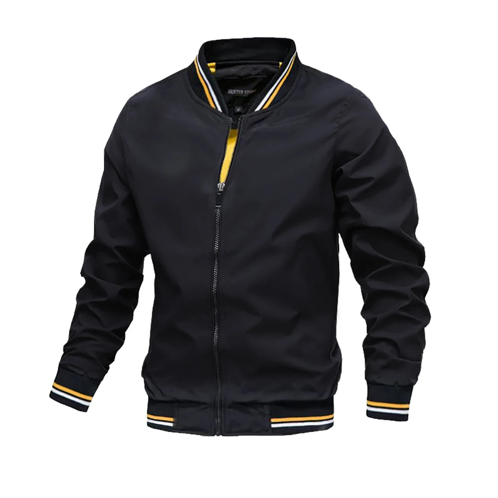 Polyester Bomber Jacket - Stand Collar Windbreaker - Corletaria