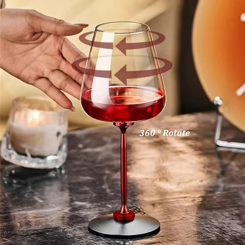 Rotating Crystal Wine Glass - Lead Free 550ml - Corletaria