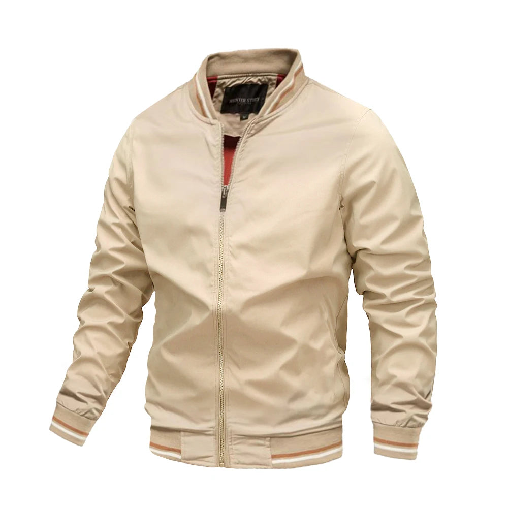Polyester Bomber Jacket - Stand Collar Windbreaker - Corletaria