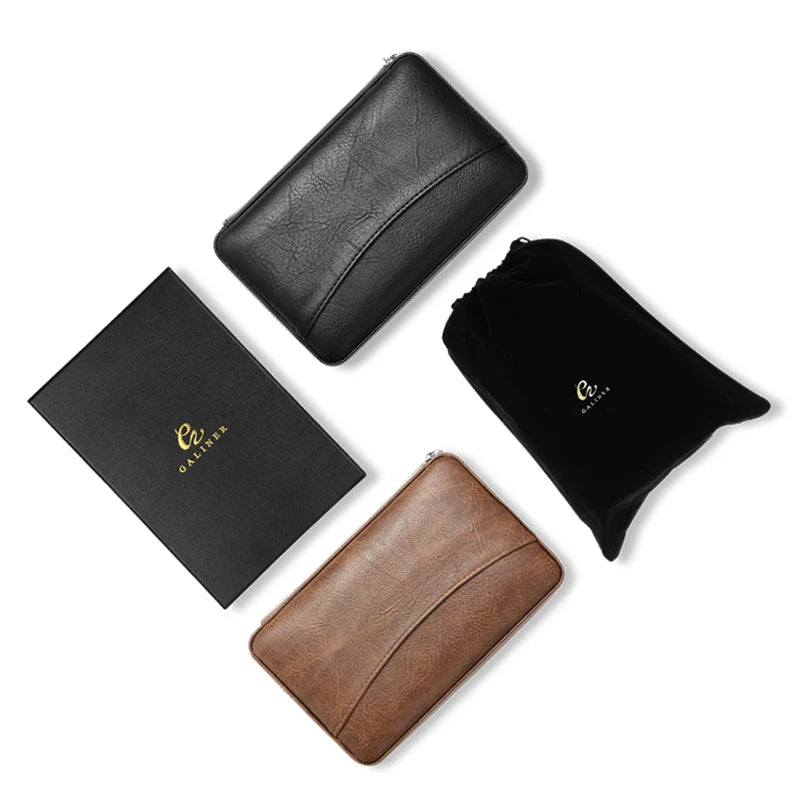 Leather Travel Cigar Humidor - Spanish Cedar Interior - Corletaria