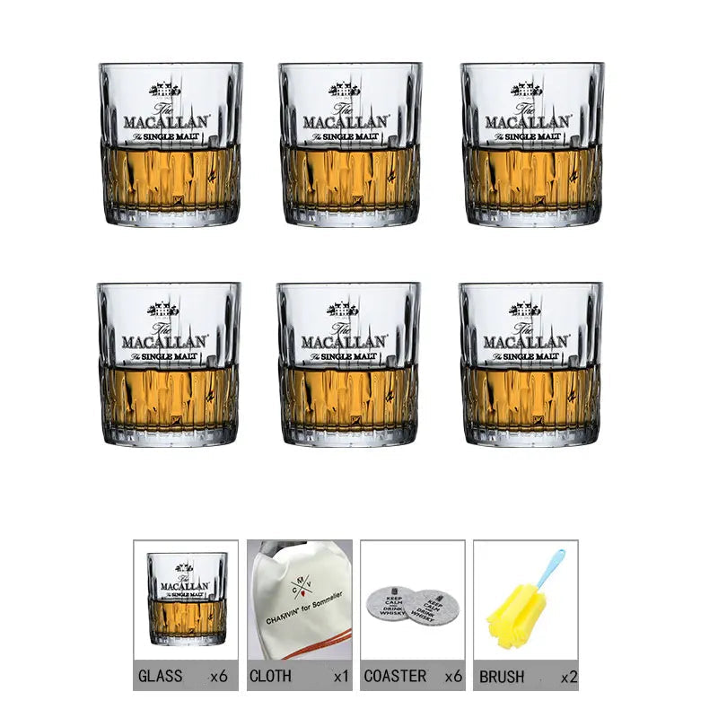 Faceted Whiskey Tumbler Glass - 240ml Weighted Base - Corletaria