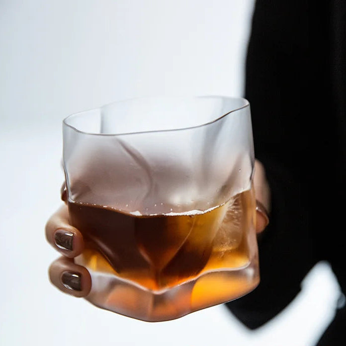 Whiskey Glass - Lead Free Crystal, Gold Rim - Corletaria