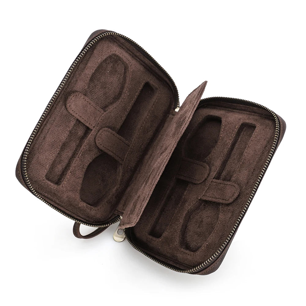 Leather Watch Travel Case - Crazy Horse Leather - Corletaria
