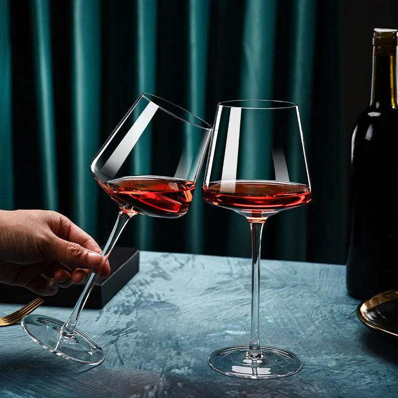 French Burgundy Crystal Wine Goblet Set 2 pcs 4 Sizes