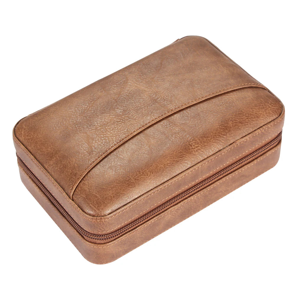 Leather Travel Cigar Humidor - Spanish Cedar Interior - Corletaria