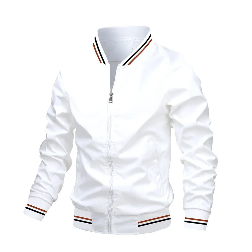 Polyester Bomber Jacket - Stand Collar Windbreaker - Corletaria