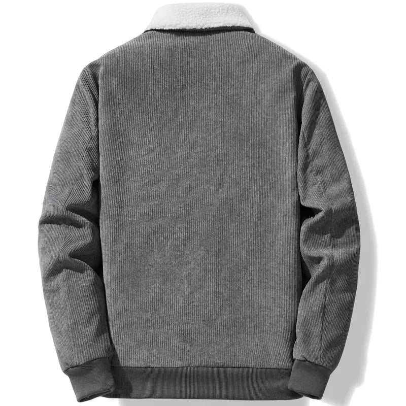 Mens Corduroy Winter Jacket - Fleece Lined Collar - Corletaria