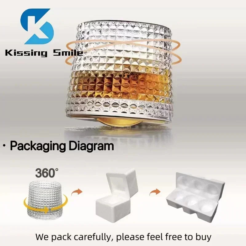 Rotating Whiskey Glass - Lead Free Crystal - Corletaria