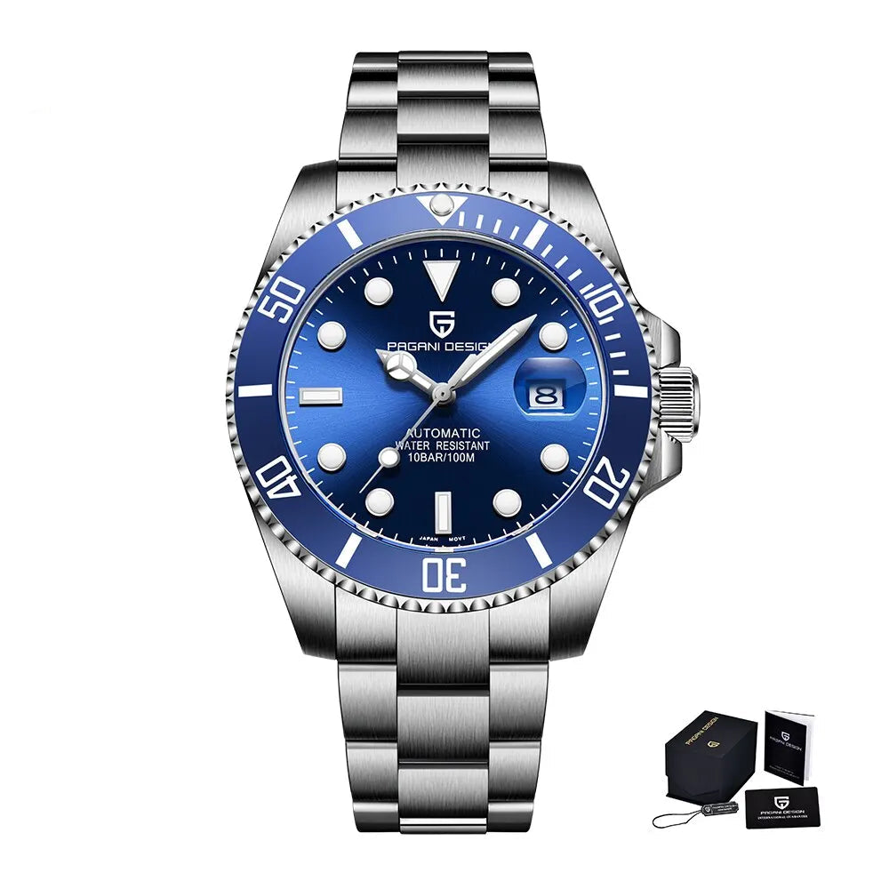 Automatic Diver Watch 40mm - Sapphire Glass, Steel - Corletaria