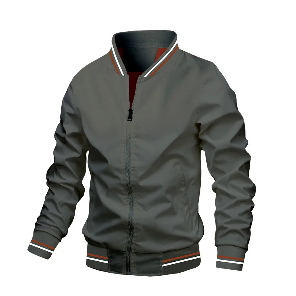 Polyester Bomber Jacket - Stand Collar Windbreaker - Corletaria